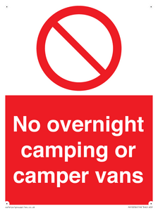 No overnight camping or camper vans
